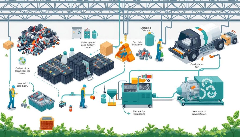 Recyclingprozess von Autobatterien